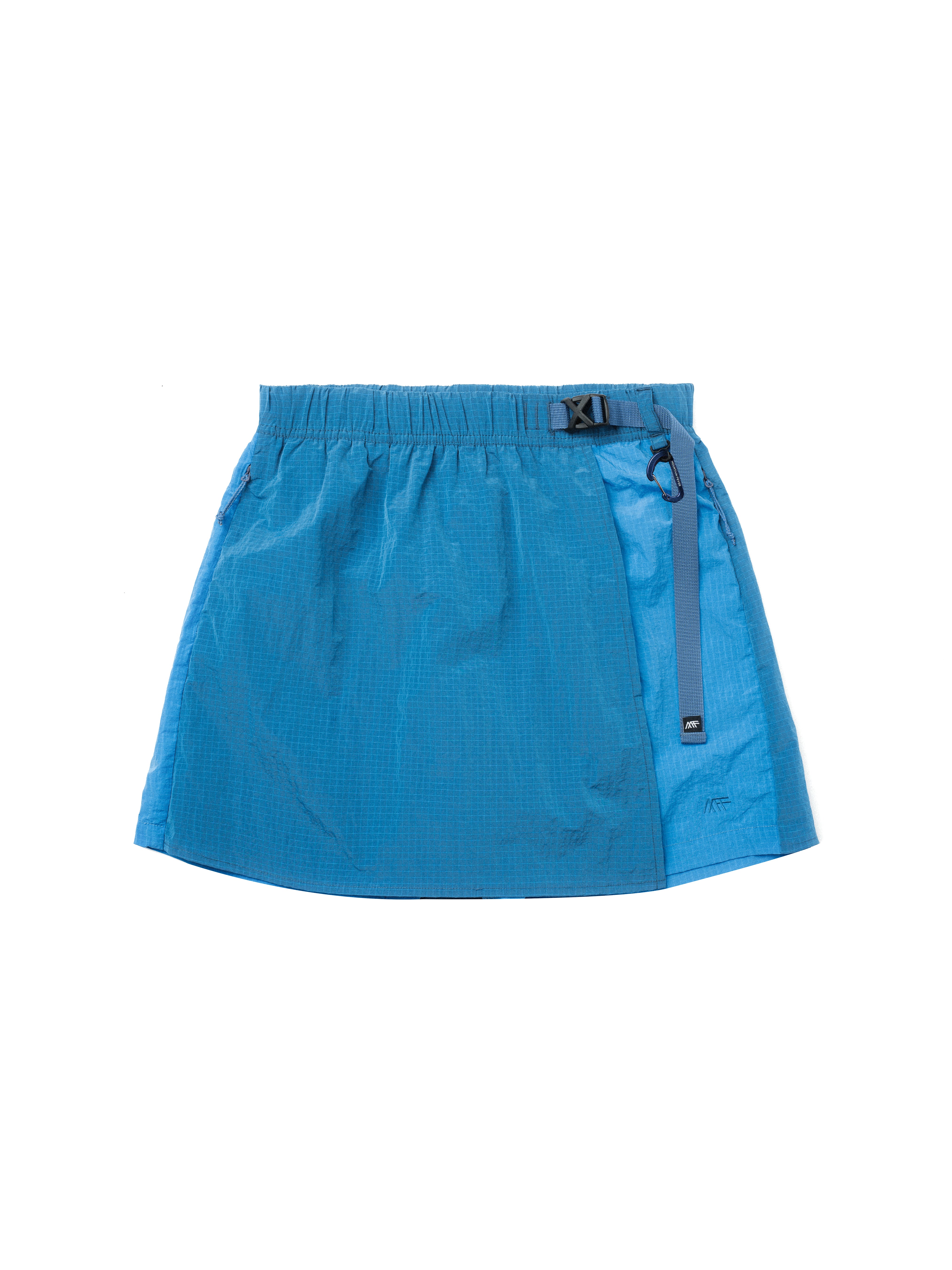 Metal Nylon Grid Hidden Zipper Pocket Color Blocking Belted Culottes
